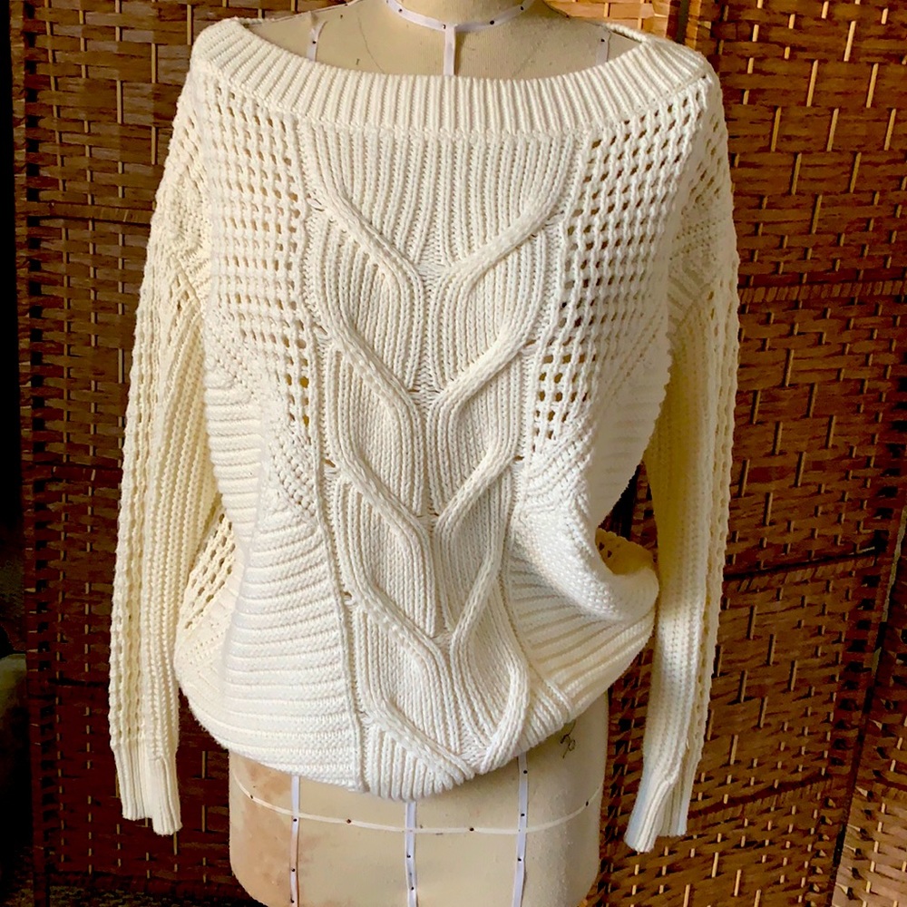 Cable Knit boat neck sweater